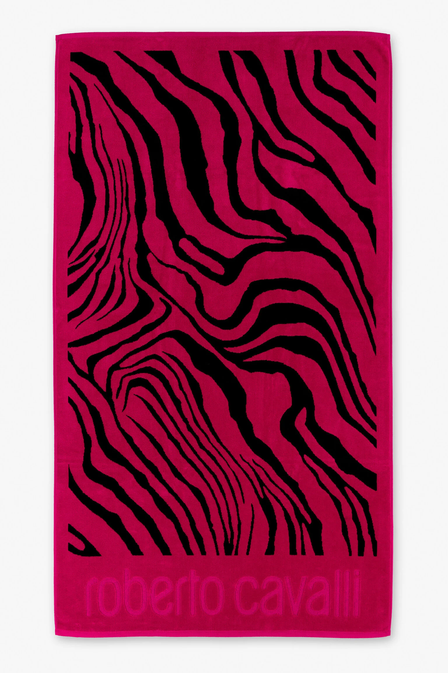 ROBERTO CAVALLI ZEBRA 2000 PINK PRINT BEACH TOWEL